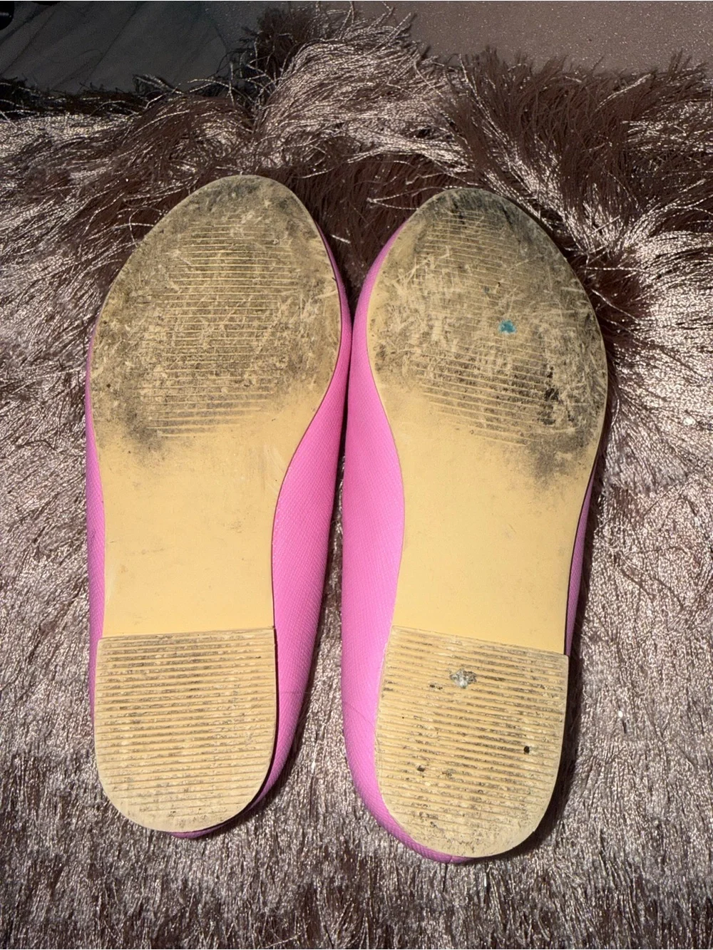 Janie and Jack Pink Mary Jane Flats with Red Heart Detail